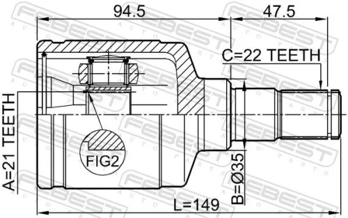 FEBEST Joint Kit, drive shaft (0711-BALLH)