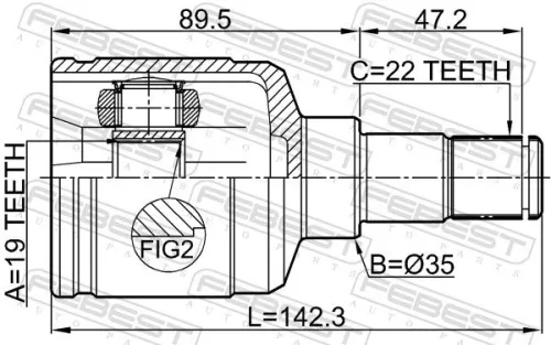 FEBEST Joint Kit, drive shaft (0711-LNLHR)