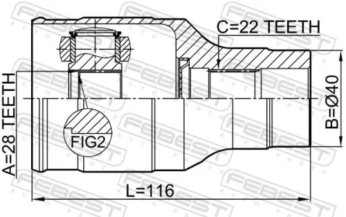FEBEST Joint Kit, drive shaft (0711-RS415RH)