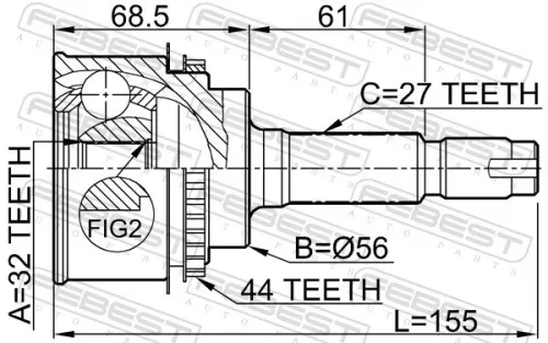 FEBEST Joint Kit, drive shaft (0810-027A44)