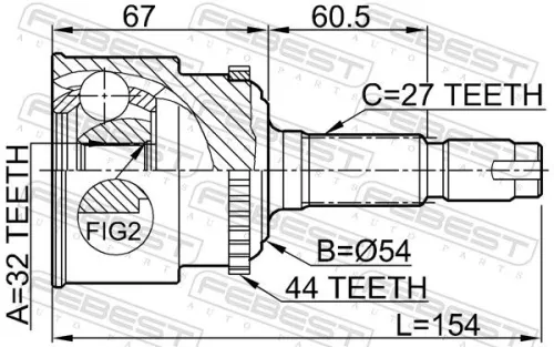 FEBEST Joint Kit, drive shaft (0810-029A44)