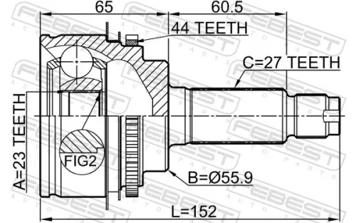 FEBEST Joint Kit, drive shaft (0810-S11A44)