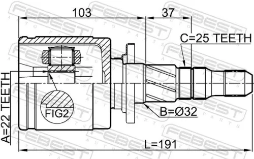 FEBEST Joint Kit, drive shaft (0811-B12R)