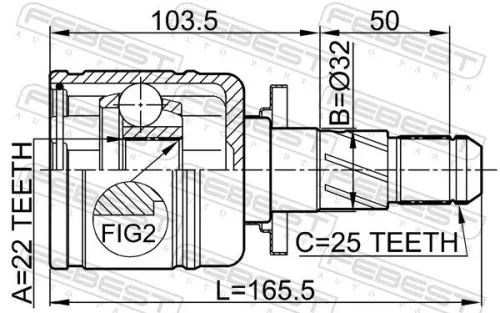 FEBEST Joint Kit, drive shaft (0811-B9R)