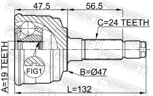 FEBEST Joint Kit, drive shaft (0910-014)