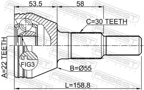 FEBEST Joint Kit, drive shaft (1010-C100)