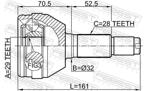 FEBEST Joint Kit, drive shaft (1010-V200)