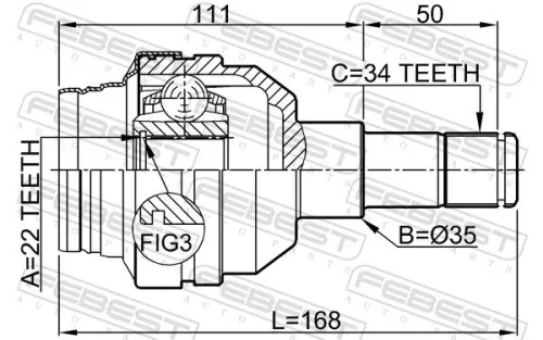 FEBEST Joint Kit, drive shaft (1011-C100R)
