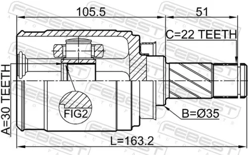 FEBEST Joint Kit, drive shaft (1011-T300RH)