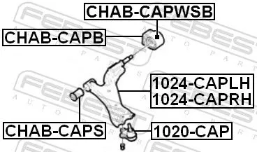 FEBEST Control/Trailing Arm, wheel suspension (1024-CAPRH)