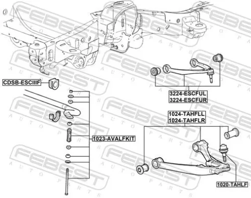 FEBEST Control/Trailing Arm, wheel suspension (1024-TAHFLL)