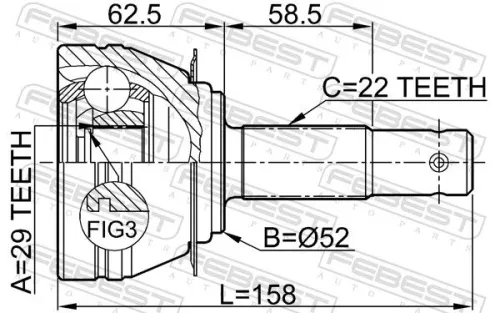 FEBEST Joint Kit, drive shaft (1110-006)