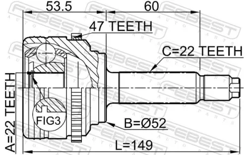 FEBEST Joint Kit, drive shaft (1110-007A47)