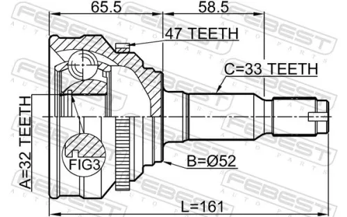 FEBEST Joint Kit, drive shaft (1110-009A47)