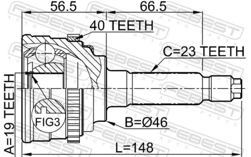 FEBEST Joint Kit, drive shaft (1110-M100A40)