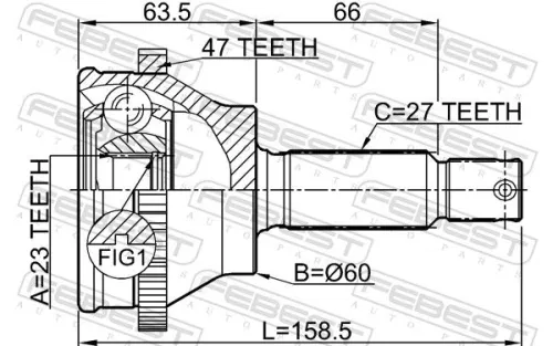 FEBEST Joint Kit, drive shaft (1210-EFATA47)