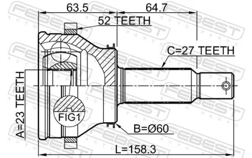FEBEST Joint Kit, drive shaft (1210-SANFEBBRA52)