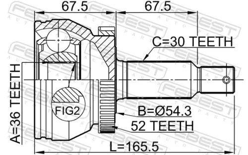 FEBEST Joint Kit, drive shaft (1210-SFCLA52)