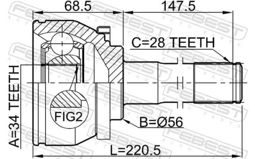 FEBEST Joint Kit, drive shaft (1210-TER)