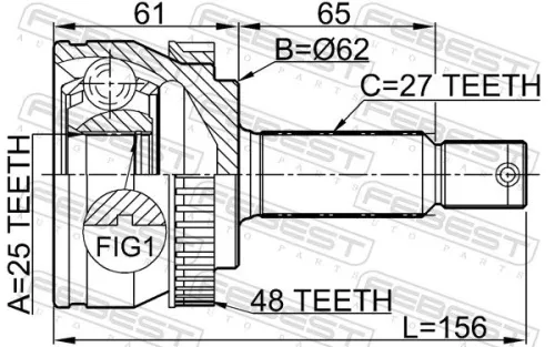 FEBEST Joint Kit, drive shaft (1210-TUCA48)