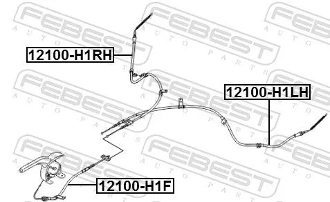 FEBEST Cable Pull, parking brake (12100-H1LH)