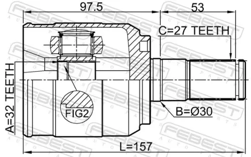 FEBEST Joint Kit, drive shaft (1211-D7AT2WD)