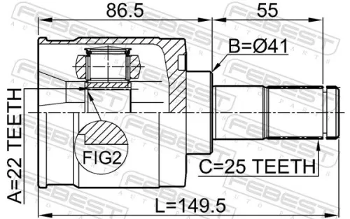 FEBEST Joint Kit, drive shaft (1211-ELN)