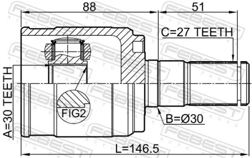 FEBEST Joint Kit, drive shaft (1211-ELN19)