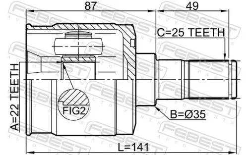 FEBEST Joint Kit, drive shaft (1211-GETMT)