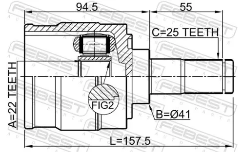 FEBEST Joint Kit, drive shaft (1211-I30LH)