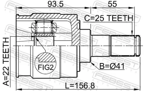 FEBEST Joint Kit, drive shaft (1211-RIOMT)