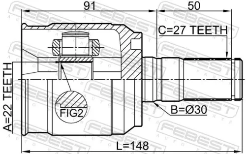 FEBEST Joint Kit, drive shaft (1211-SD11AT)