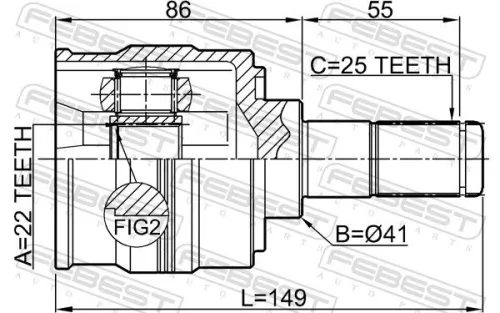 FEBEST Joint Kit, drive shaft (1211-SOL2WD)