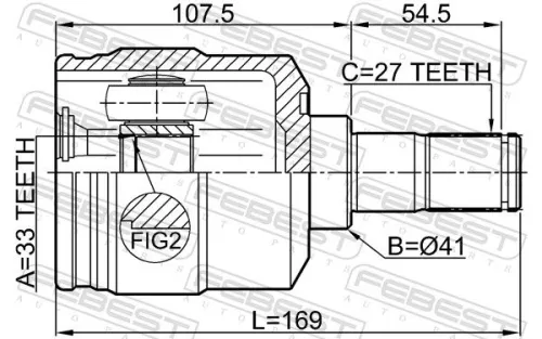 FEBEST Joint Kit, drive shaft (1211-TUC4WDLH)