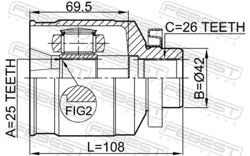 FEBEST Joint Kit, drive shaft (1211-TUCRH)