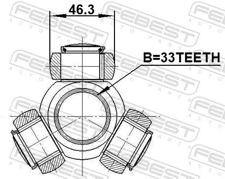 FEBEST Spider Assembly, drive shaft (1216-D7)