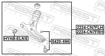FEBEST Control/Trailing Arm, wheel suspension (1224-CN7FLH)