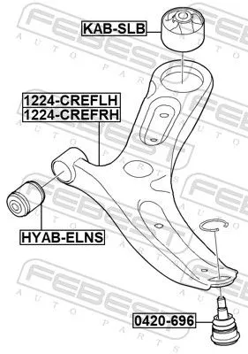 FEBEST Control/Trailing Arm, wheel suspension (1224-CREFRH)