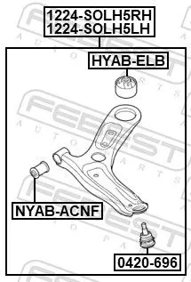 FEBEST Control/Trailing Arm, wheel suspension (1224-SOLH5RH)