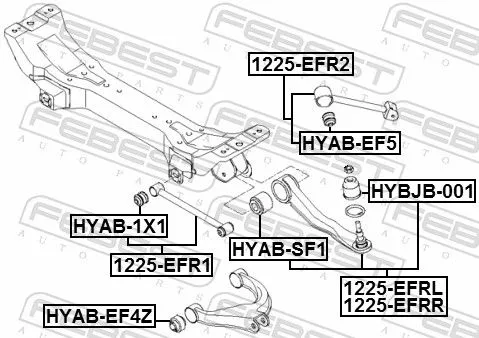 FEBEST Control/Trailing Arm, wheel suspension (1225-EFR2)