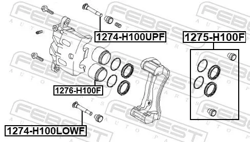 FEBEST Guide Bolt, brake caliper (1274-H100UPF)