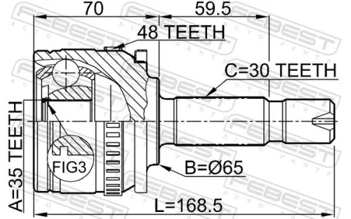 FEBEST Joint Kit, drive shaft (1410-ISTA48)