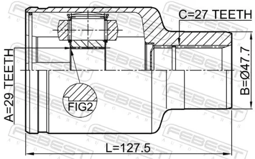 FEBEST Joint Kit, drive shaft (1411-ACT4WD)