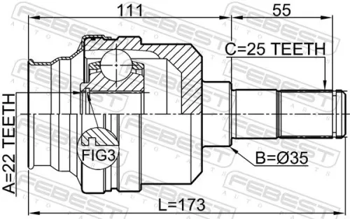 FEBEST Joint Kit, drive shaft (1411-NACTR)