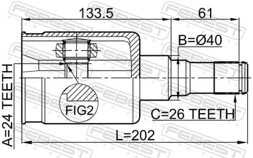 FEBEST Joint Kit, drive shaft (1411-REXIIAWD)