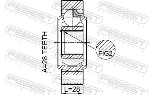 FEBEST Joint Kit, drive shaft (1411-REXR)