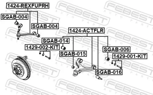 FEBEST Control/Trailing Arm, wheel suspension (1424-ACTFLR)