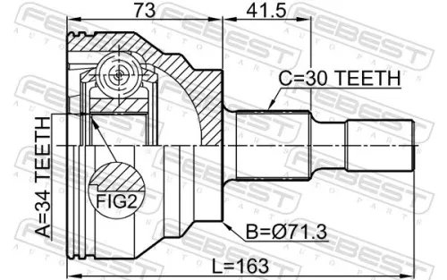 FEBEST Joint Kit, drive shaft (1610-164R)