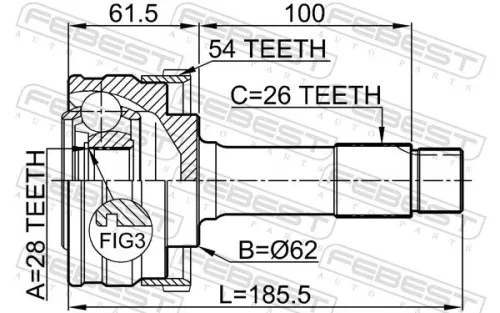 FEBEST Joint Kit, drive shaft (1610-460A54)