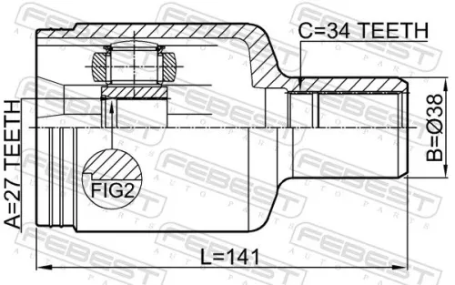 FEBEST Joint Kit, drive shaft (1611-221FLH)